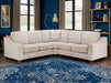 Large Corner Sofa In Beige Or Grey Fabric - Nebraska