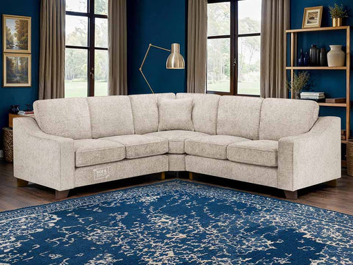 Large Corner Sofa In Beige Or Grey Fabric - Nebraska