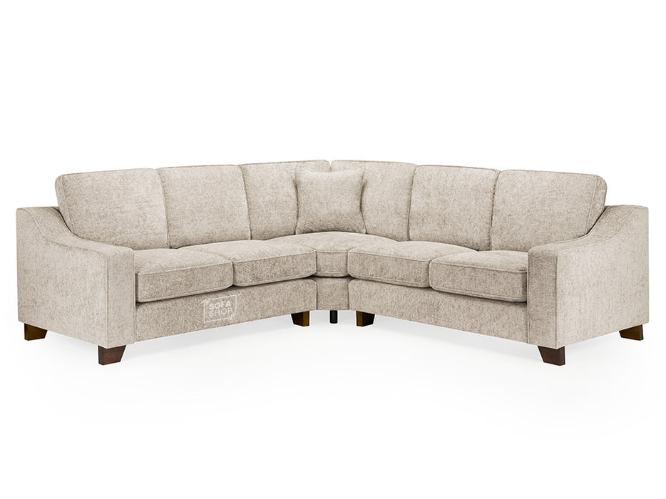 Large Corner Sofa In Beige Or Grey Fabric - Nebraska