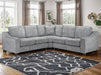 Large Corner Sofa In Beige Or Grey Fabric - Nebraska