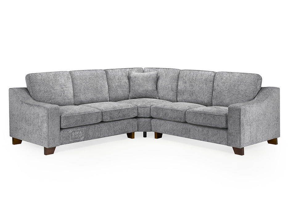 Large Corner Sofa In Beige Or Grey Fabric - Nebraska