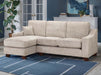 Left Hand Corner Sofa in Grey Or Beige Fabric - Nebraska