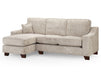 Left Hand Corner Sofa in Grey Or Beige Fabric - Nebraska