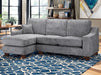 Left Hand Corner Sofa in Grey Or Beige Fabric - Nebraska