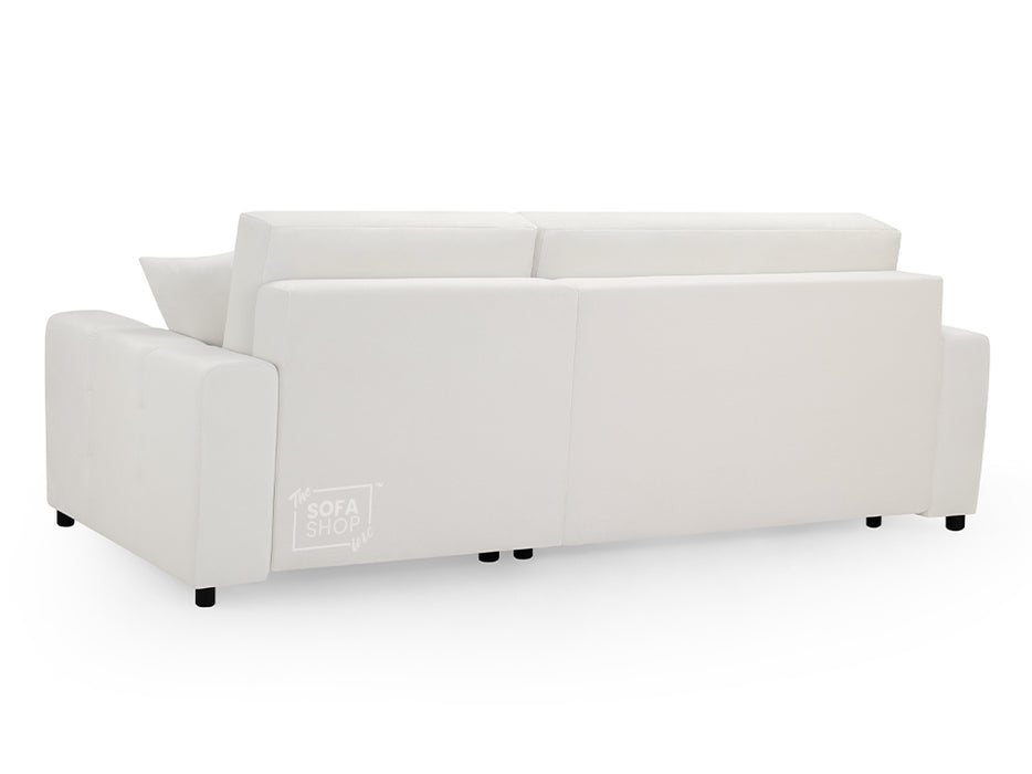 Corner Sofa Bed in Cream, Grey Or Mocha Fabric - Luki