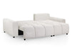 Corner Sofa Bed in Cream, Grey Or Mocha Fabric - Luki