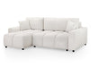 Corner Sofa Bed in Cream, Grey Or Mocha Fabric - Luki