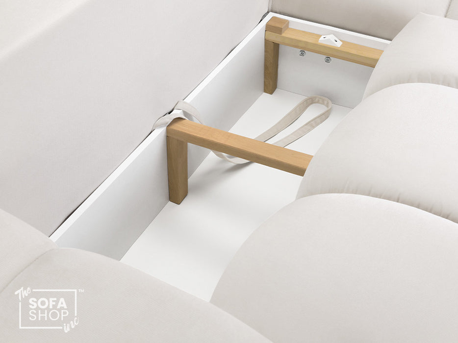 Corner Sofa Bed in Cream, Grey Or Mocha Fabric - Luki