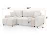 Corner Sofa Bed in Cream, Grey Or Mocha Fabric - Luki