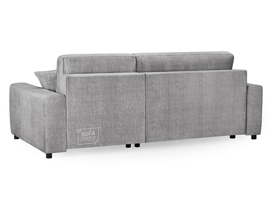 Corner Sofa Bed in Cream, Grey Or Mocha Fabric - Luki