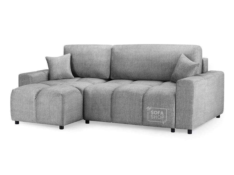 Corner Sofa Bed in Cream, Grey Or Mocha Fabric - Luki