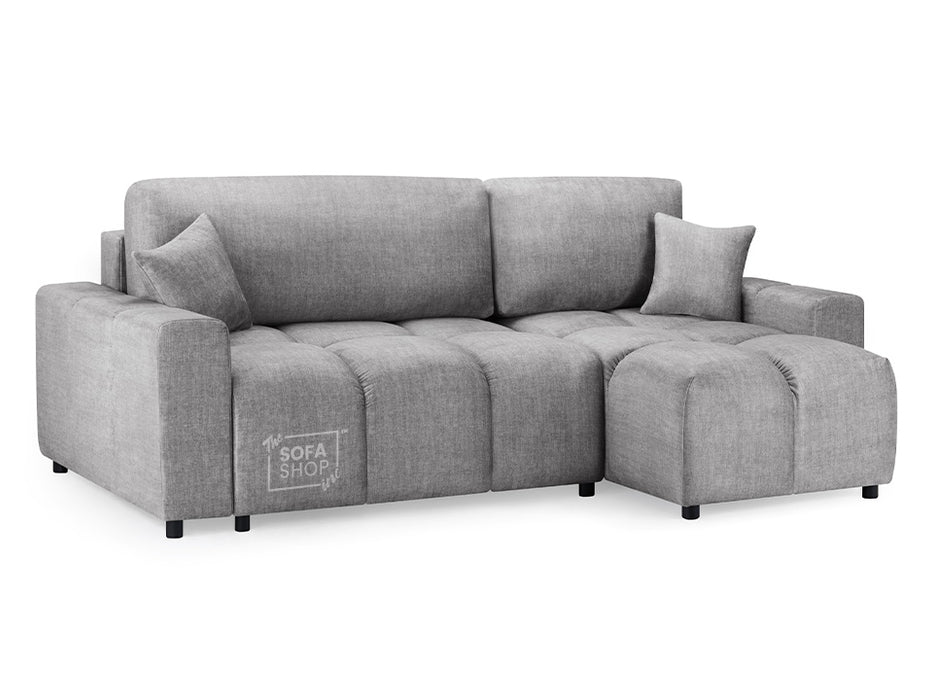 Corner Sofa Bed in Cream, Grey Or Mocha Fabric - Luki