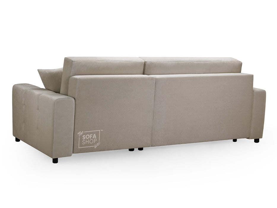 Corner Sofa Bed in Cream, Grey Or Mocha Fabric - Luki