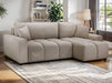 Corner Sofa Bed in Cream, Grey Or Mocha Fabric - Luki