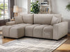 Corner Sofa Bed in Cream, Grey Or Mocha Fabric - Luki