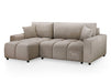 Corner Sofa Bed in Cream, Grey Or Mocha Fabric - Luki