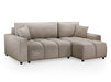 Corner Sofa Bed in Cream, Grey Or Mocha Fabric - Luki