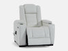 Real Leather Chair with Power Headrest, USB Ports, Electric Reclining & Massage Seat | White Leather Recliner | Napoli | The Sofa Shop