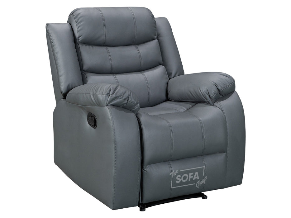 Grey Leather Recliner Chair - Sorrento