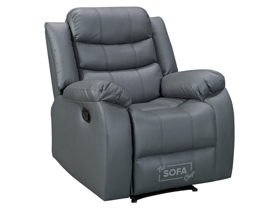 Grey Leather Recliner Chair - Sorrento