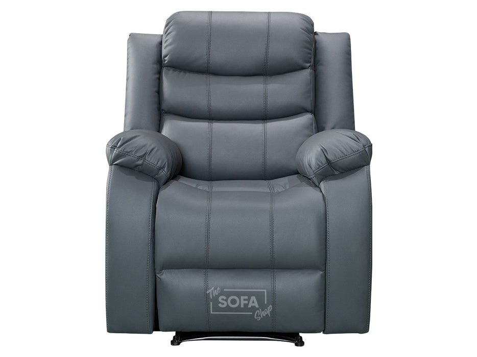 2+1 Recliner Sofa Set inc. Chair in Grey Leather - Sorrento