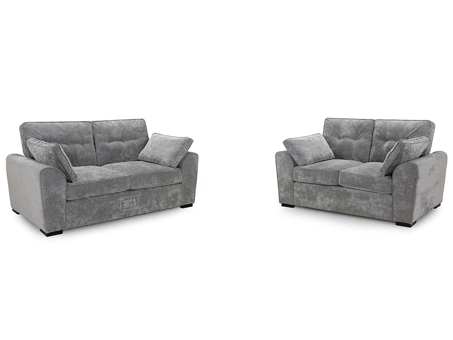 3+2 Seater Fabric Sofa In Grey - Maxwell