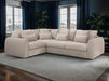 Left Hand Facing Corner Sofa in Beige Or Grey Fabric - Mirabel