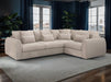 Right Hand Facing Corner Sofa in Grey Or Beige Fabric - Mirabel