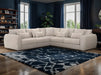 Large Corner Sofa in Grey Or Beige Fabric - Mirabel