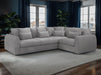 Right Hand Facing Corner Sofa in Grey Or Beige Fabric - Mirabel