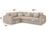 Left Hand Facing Corner Sofa in Beige Or Grey Fabric - Mirabel