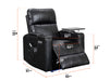 1+1 Set of Sofa Chairs. 2 Recliner Cinema Chairs in Black Leather - Modena