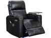 1+1 Set of Sofa Chairs. 2 Recliner Cinema Chairs in Black Leather - Modena