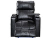 Cinema Chair and Footstool in Black Leather - Modena