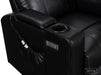 Cinema Chair and Footstool in Black Leather - Modena