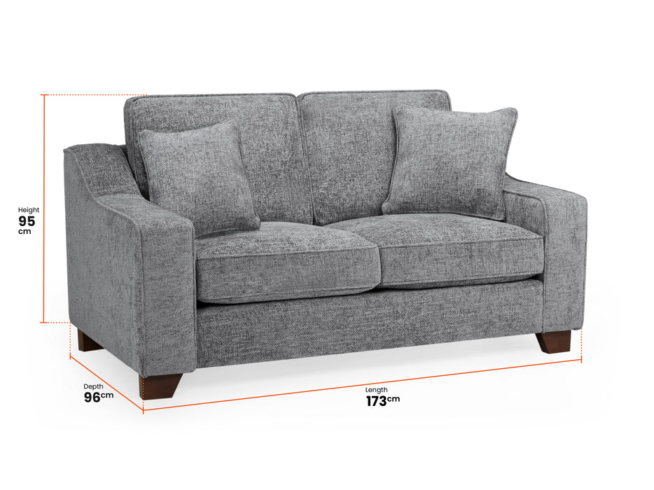 2 Seater Fabric Sofa in Grey Or Beige - Nebraska