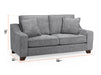 3 Seater Fabric Sofa in Beige Or Grey - Nebraska