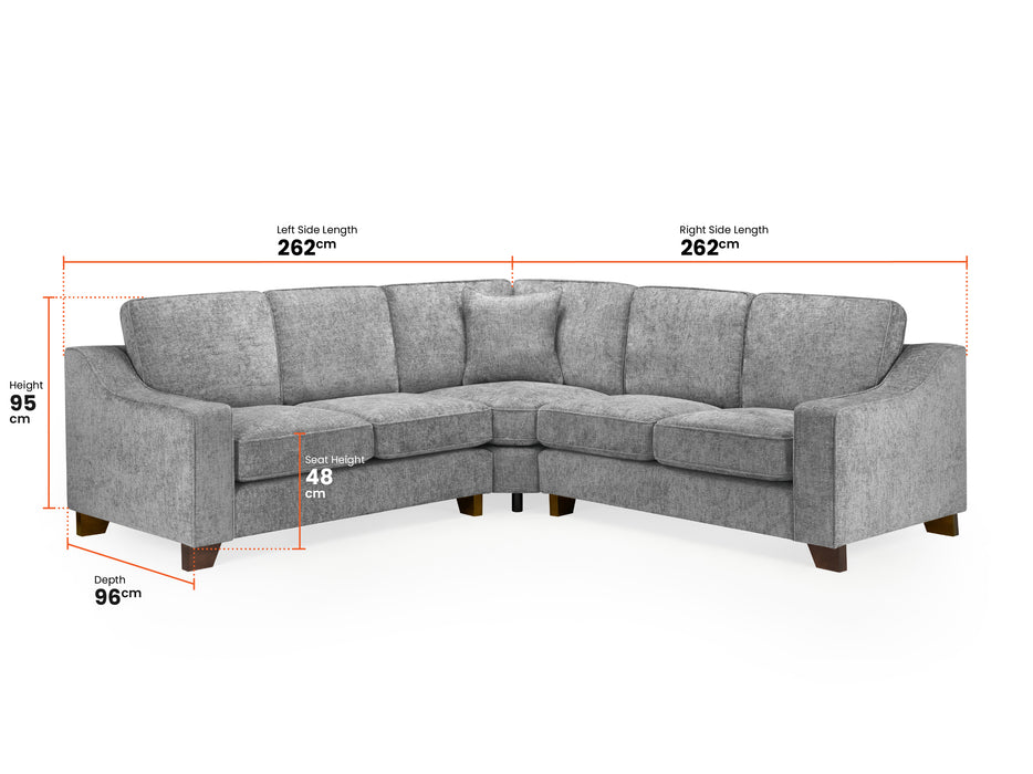 Large Corner Sofa In Beige Or Grey Fabric - Nebraska