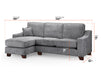 Left Hand Corner Sofa in Grey Or Beige Fabric - Nebraska