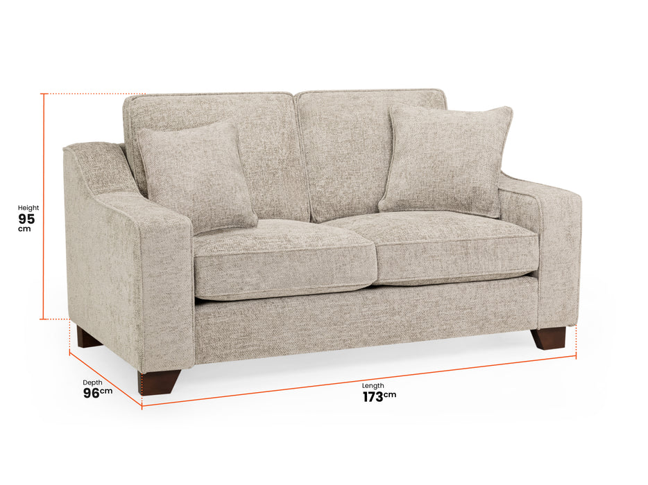 2 Seater Fabric Sofa in Grey Or Beige - Nebraska