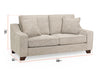 3 Seater Fabric Sofa in Beige Or Grey - Nebraska