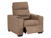 3 2 1 Electric Recliner Sofa Set | Power Reclining Sofa Suite in Tan Fabric | USB Ports, Fold-Down Table & LED Lights | Palmero | The Sofa Shop