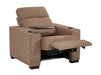 3+1 Fabric Sofa Set with Electric Reclining, 2 Piece Home Cinema Sofa Package Suite in Tan Fabric Sofa, Cup Holders & Storage Box, LED Lights | Palmero | The Sofa Shop