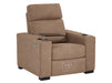 3 2 1 Electric Recliner Sofa Set | Power Reclining Sofa Suite in Tan Fabric | USB Ports, Fold-Down Table & LED Lights | Palmero | The Sofa Shop