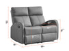 3 2 1 Recliner Sofa Set. 3 Piece Recliner Sofa Package Suite in Grey Leather with Drop-Down Table & Drink Holders- Parma