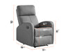 3 2 1 Recliner Sofa Set. 3 Piece Recliner Sofa Package Suite in Grey Leather with Drop-Down Table & Drink Holders- Parma