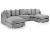 U Shaped Sofa in Grey Or Truffle Fabric with Scatter Back - Bishop