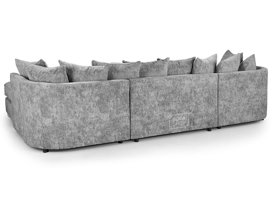 U Shaped Sofa in Grey Or Truffle Fabric with Scatter Back - Bishop