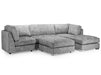 U Shaped Sofa in Grey Or Truffle Fabric with High Back - Bishop