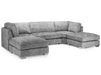 U Shaped Sofa in Grey Or Truffle Fabric with High Back - Bishop